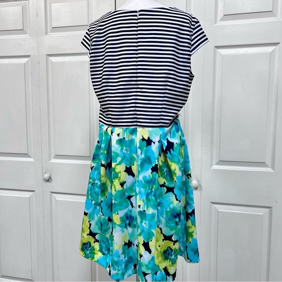 Madison Leigh Floral/Stripes Dress Size 14 - Picture 8 of 15